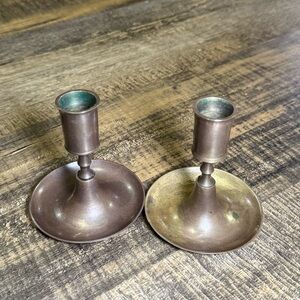 2 Brass Candlestick Holders